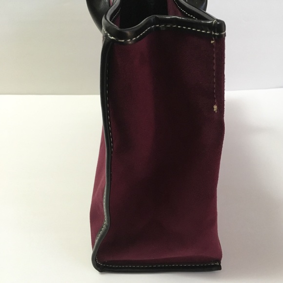 Saks Fifth Avenue Burgundy Tote Hand Bag / Purse - Picture 5 of 12